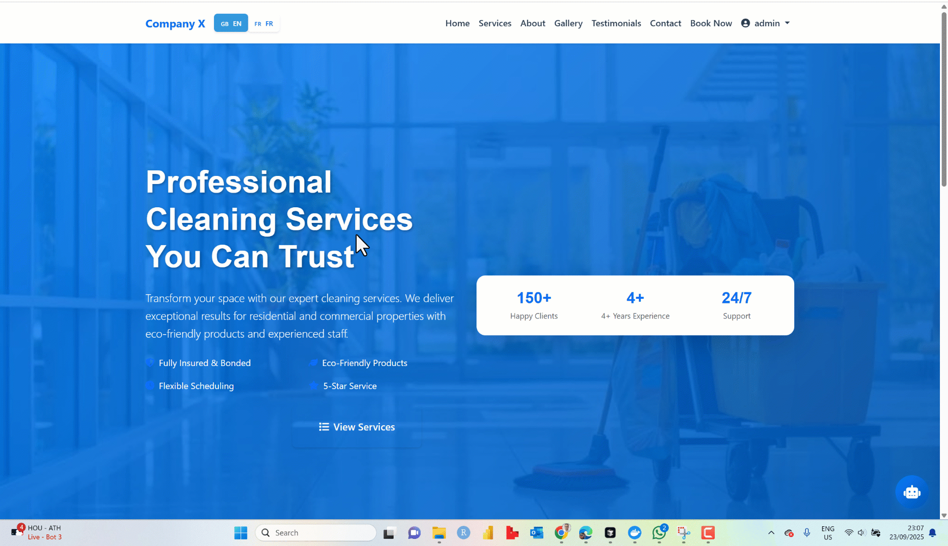 Cleaning Company - Full-Stack Django Web Application with Bilingual Admin Dashboard